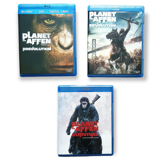 Planet der Affen Prevolution + Revolution + Survival - Blu Ray Zustand sehr gut