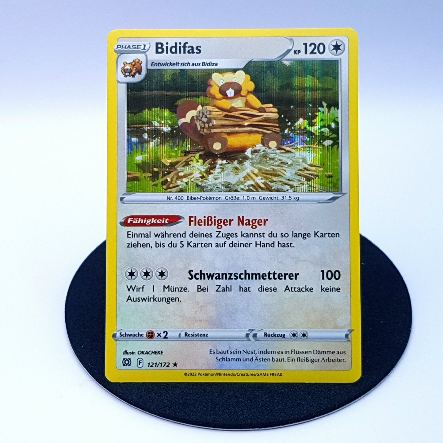 Bidifas 121/172 rare holo Schwert & Schild Strahlende Sterne 2022 DE Pokemon