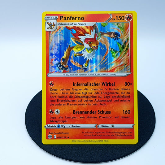 Panferno 026/172 rare holo Schwert & Schild Strahlende Sterne 2022 DE Pokemon