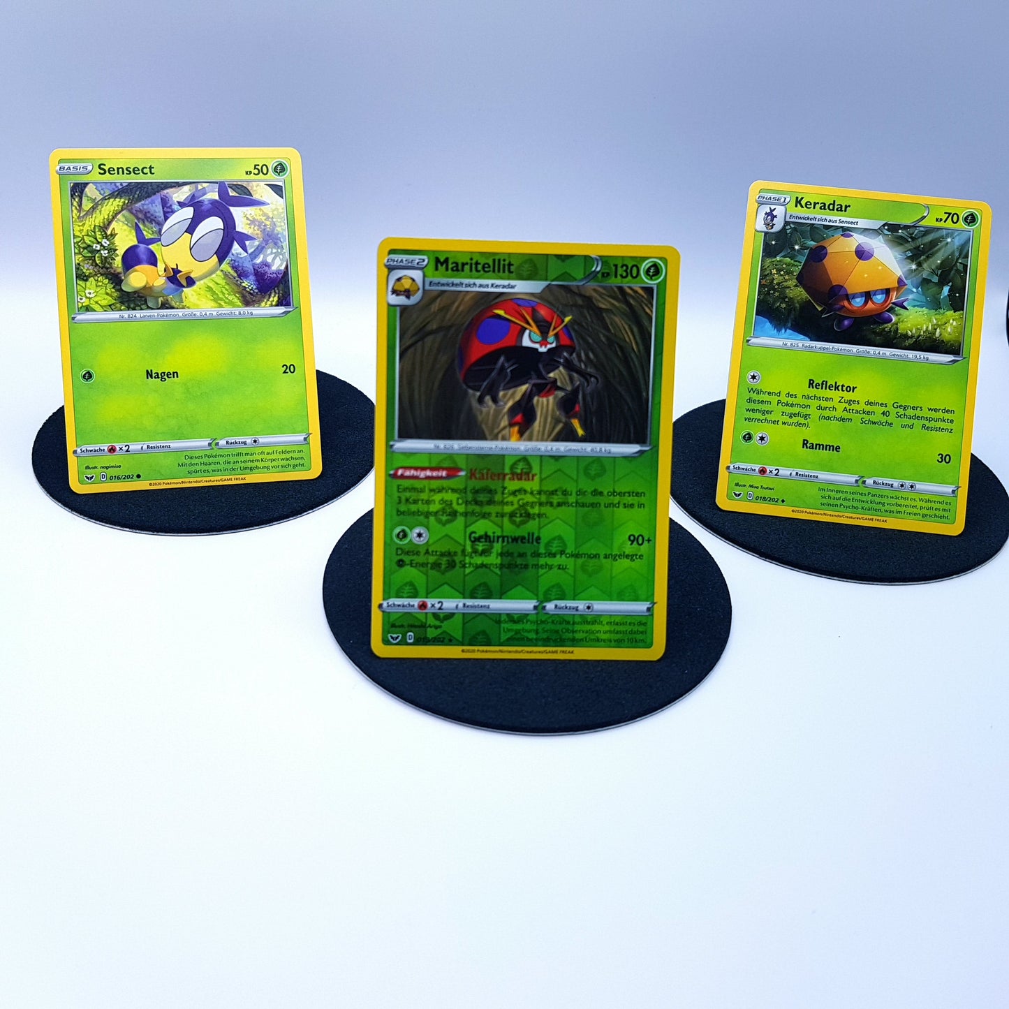 Sensect 016/202 Keradar 018/202 Maritellit 019/202 rare reverse holo DE Pokemon