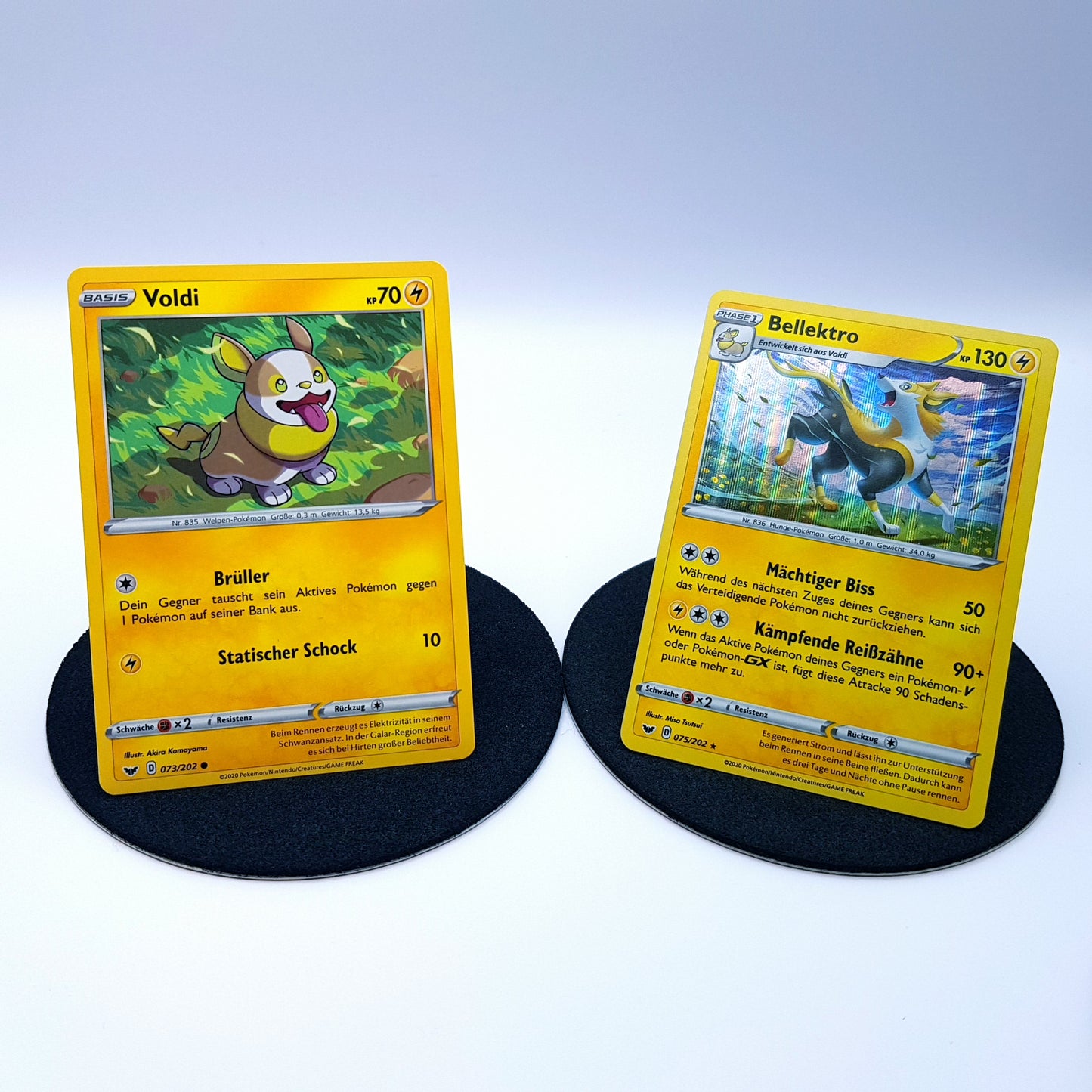 Voldi 073/202 Bellektro 075/202 rare holo Schwert & Schild DE Pokemon