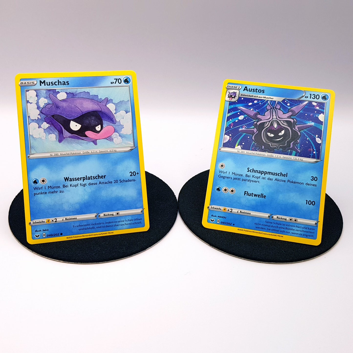 Muschas 040/202 Austos 041/202 rare Schwert & Schild 2020 DE Pokemon