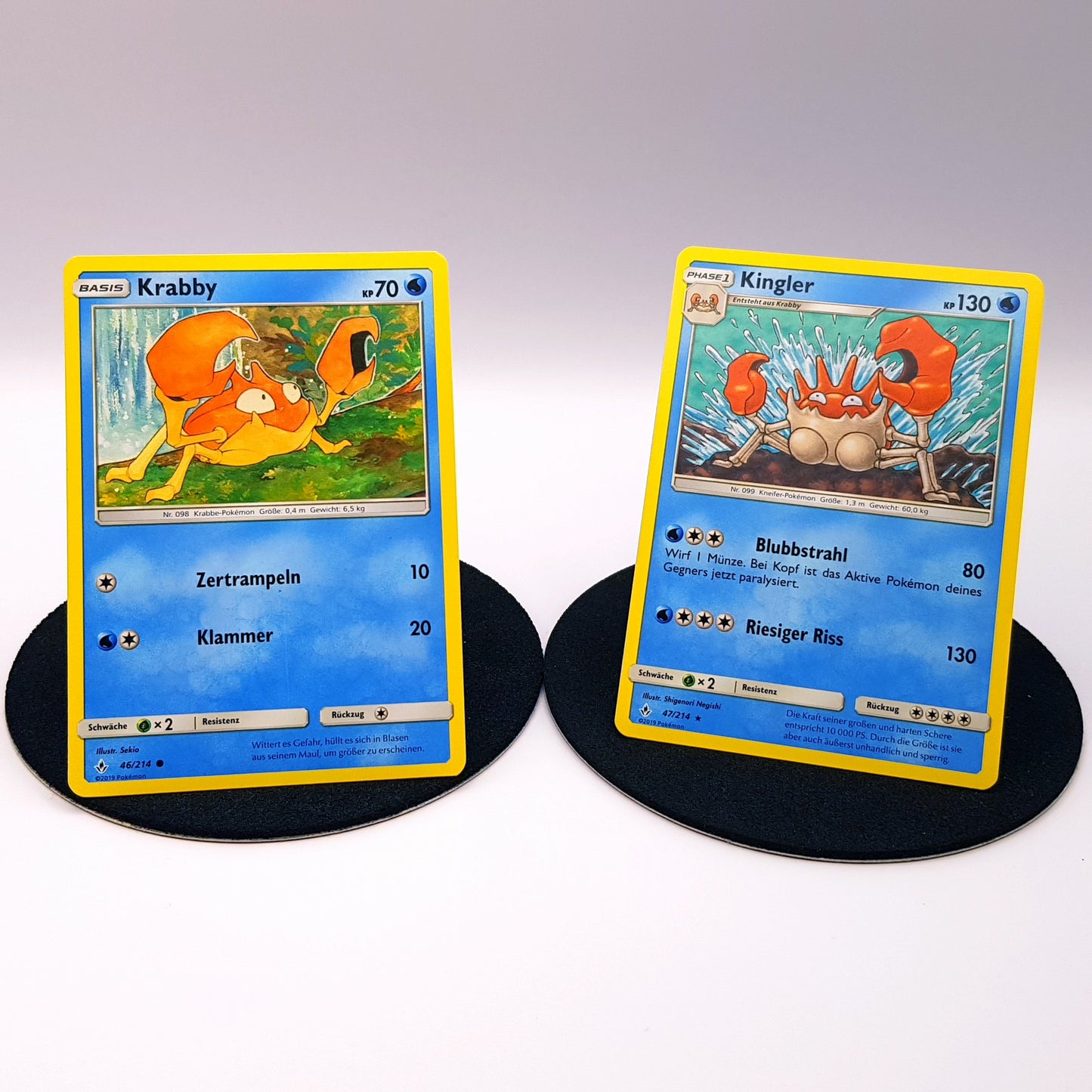 Krabby 46/214 Kingler 47/214 rare Sonne & Mond Kräfte im Einklang 2019 DE Pokemon