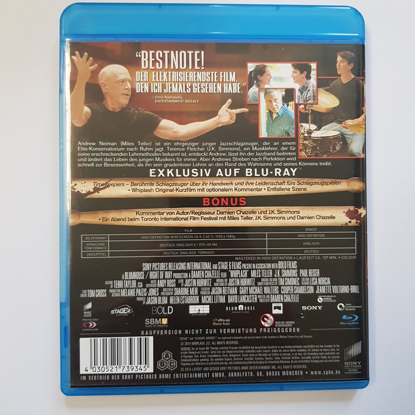 Whiplash - Blu Ray Zustand sehr gut