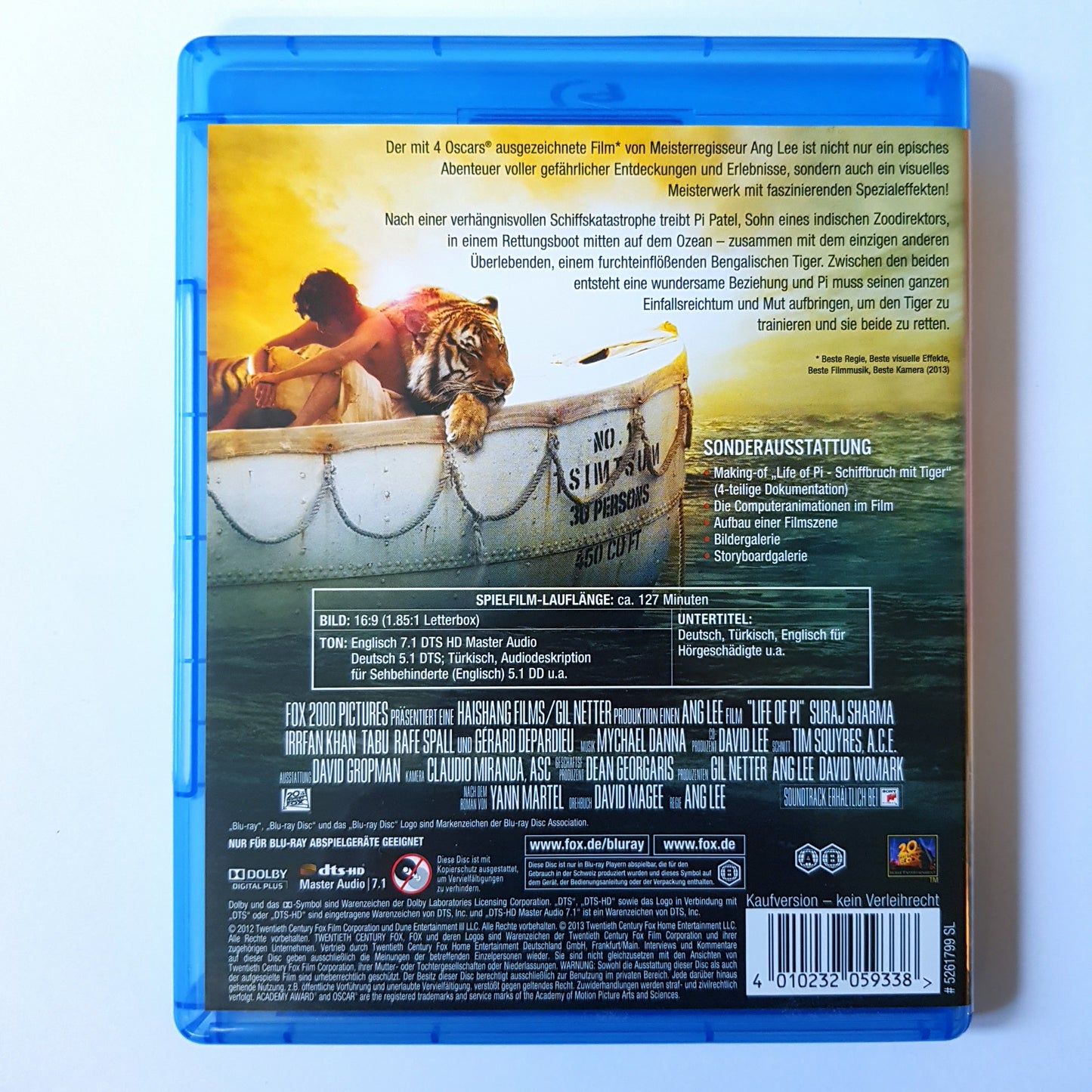 Life of Pi - Schiffbruch mit Tiger - Blu Ray Zustand sehr gut