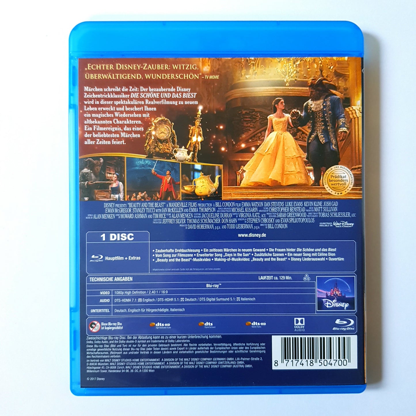 Disney Die Schöne und das Biest - Emma Watson - Blu Ray Zustand sehr gut