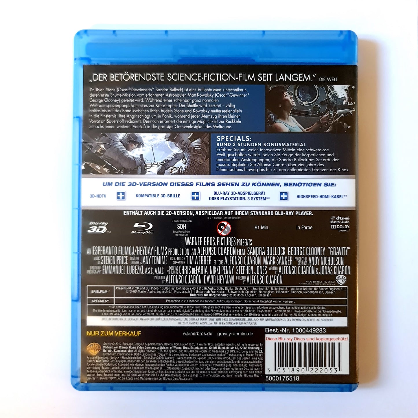 Gravity 3D - Sandra Bullock - George Clooney - Blu Ray Zustand sehr gut