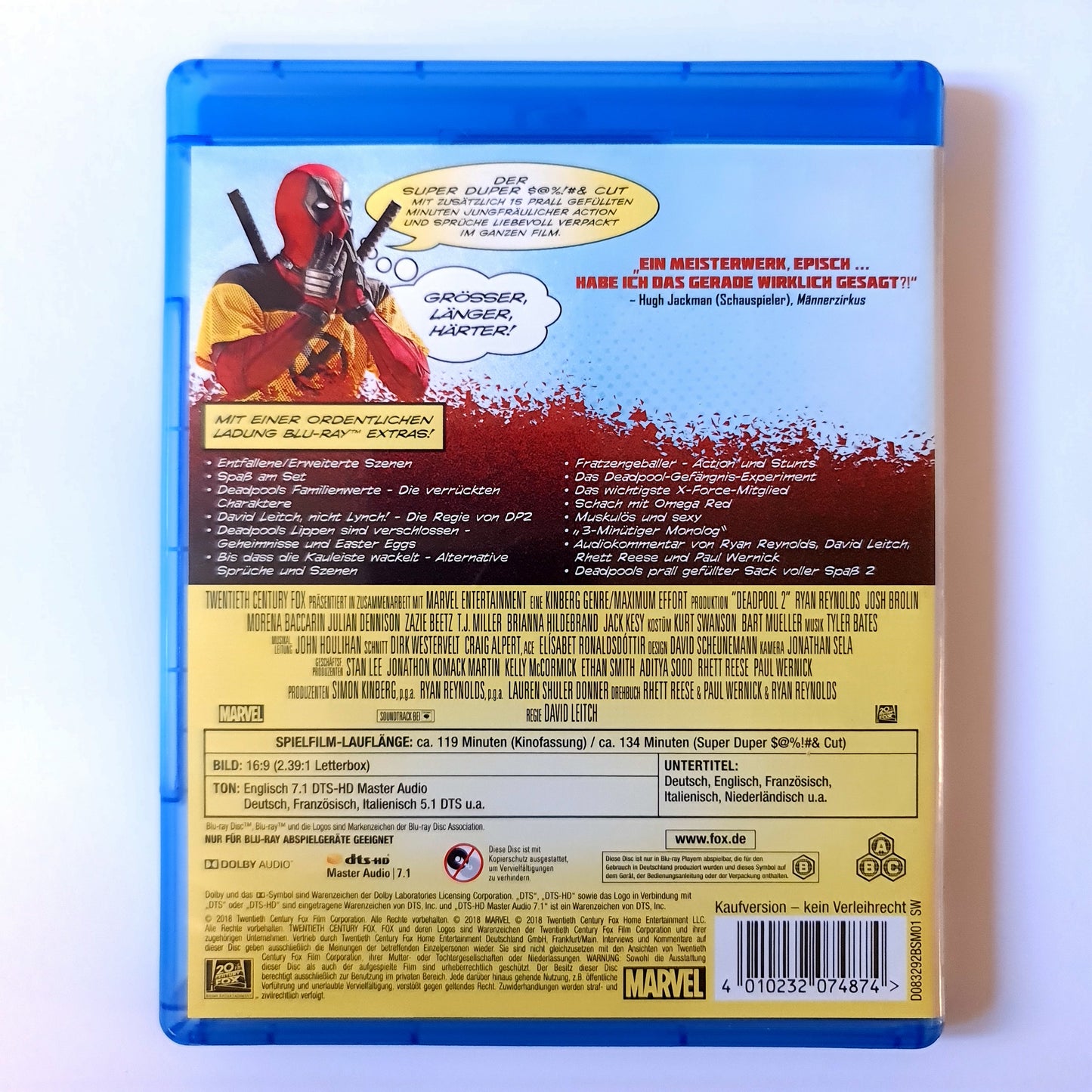 Deadpool 2 - Ryan Reynolds - Blu Ray Zustand sehr gut