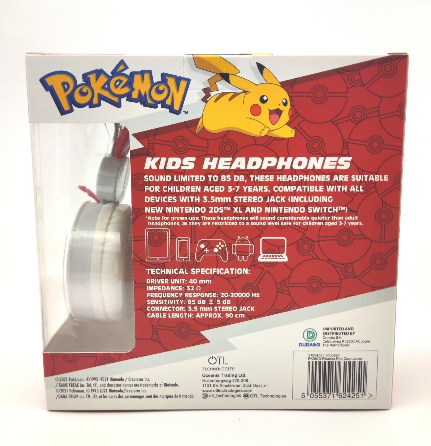 Pokemon Pikachu Kids Headset Headphones Kopfhörer