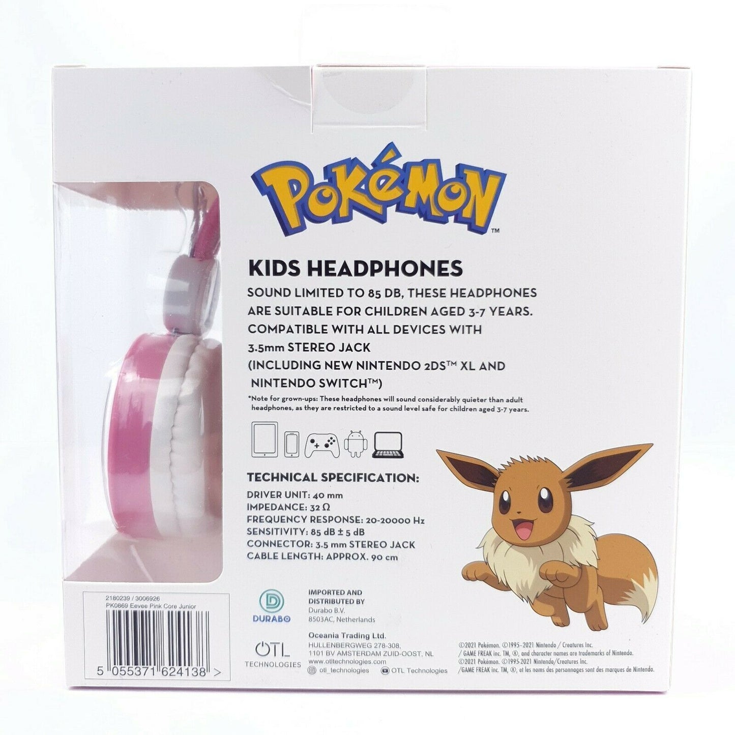 Pokemon Evoli Kids Headset Headphones Kopfhörer