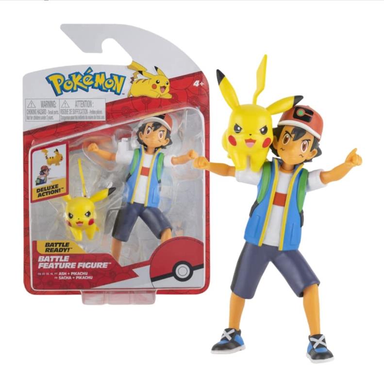 Pokemon Battle Feature Figure Set Ash + Pikachu