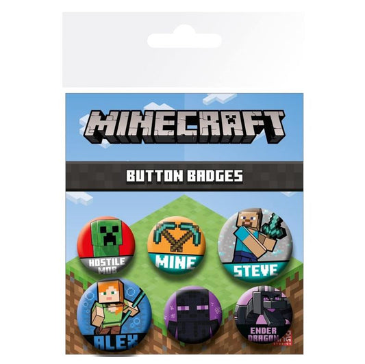 Minecraft Badge Pack Pin Set (5 Buttons)