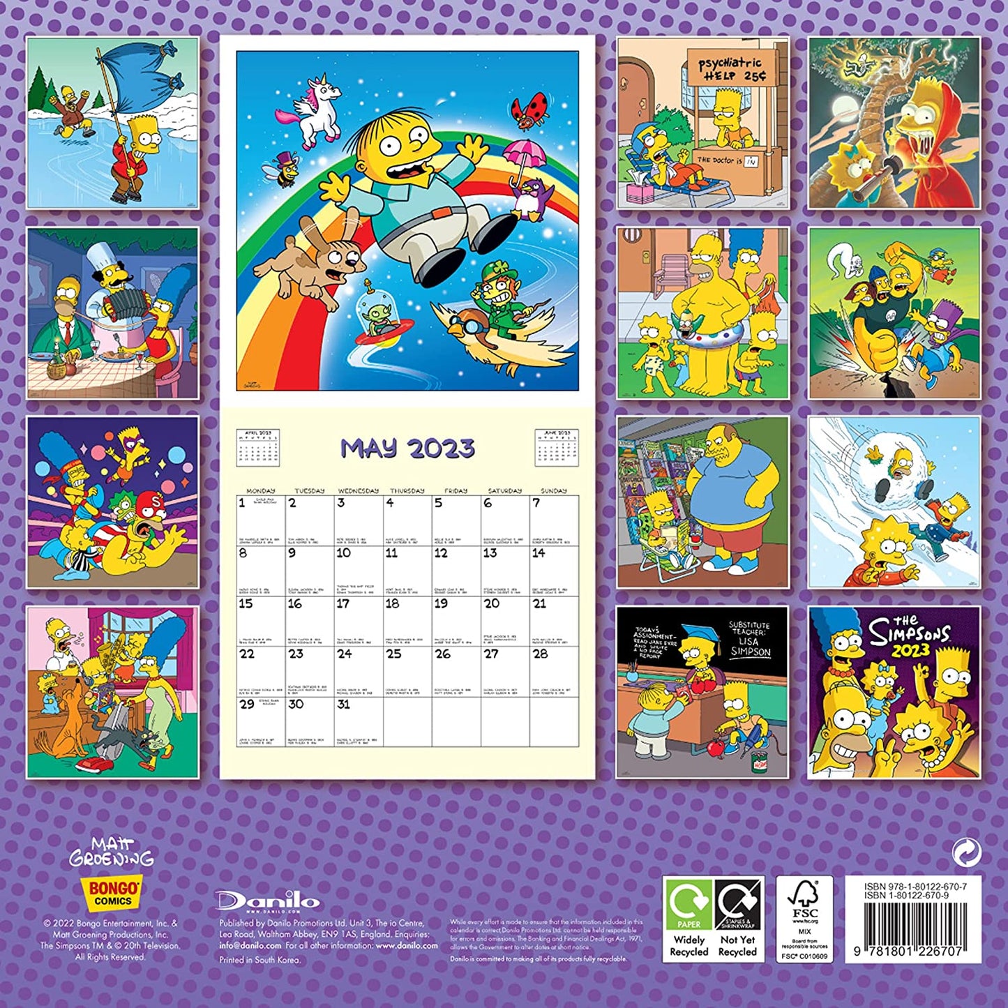 Simpsons Wandkalender 2023 Danilo