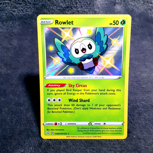 Pokemon - Rowlet SV001/SV122 rare HOLO - Shining Fates 2021 - MINT EN