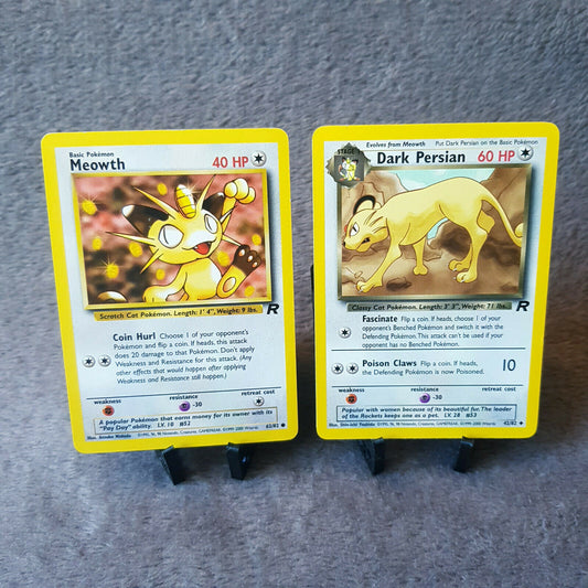 Pokemon - Meowth 62/82 & Dark Persian 42/82 - Team Rocket 2000 - NEAR MINT