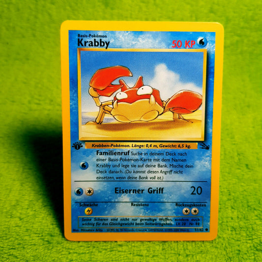 Pokemon - Krabby 51/62 - 1. Edition - Fossil Set (1999) - MINT