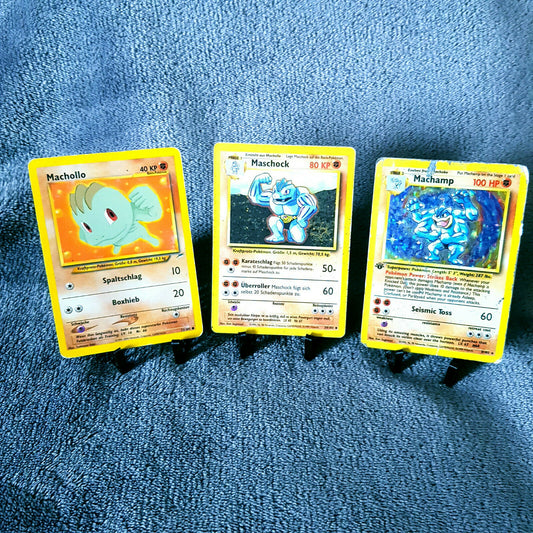 Pokemon - Machollo 73/105 Maschock 34/102 Machamp Machomei 8/102 1. Edition holo