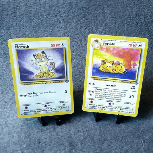 Pokemon - Meowth 56/64 & Persian 42/64 - Jungle Set 2000 - NEAR MINT