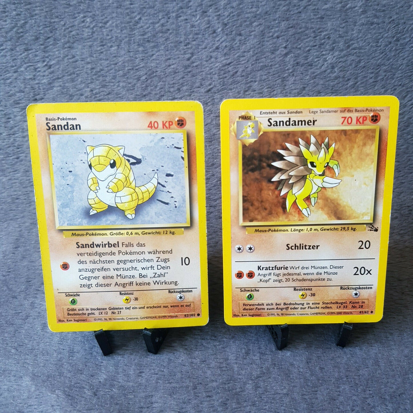 Pokemon Full Set - Sandan 62/102 & Sandamer 41/62 - Base Set 1999 - GOOD