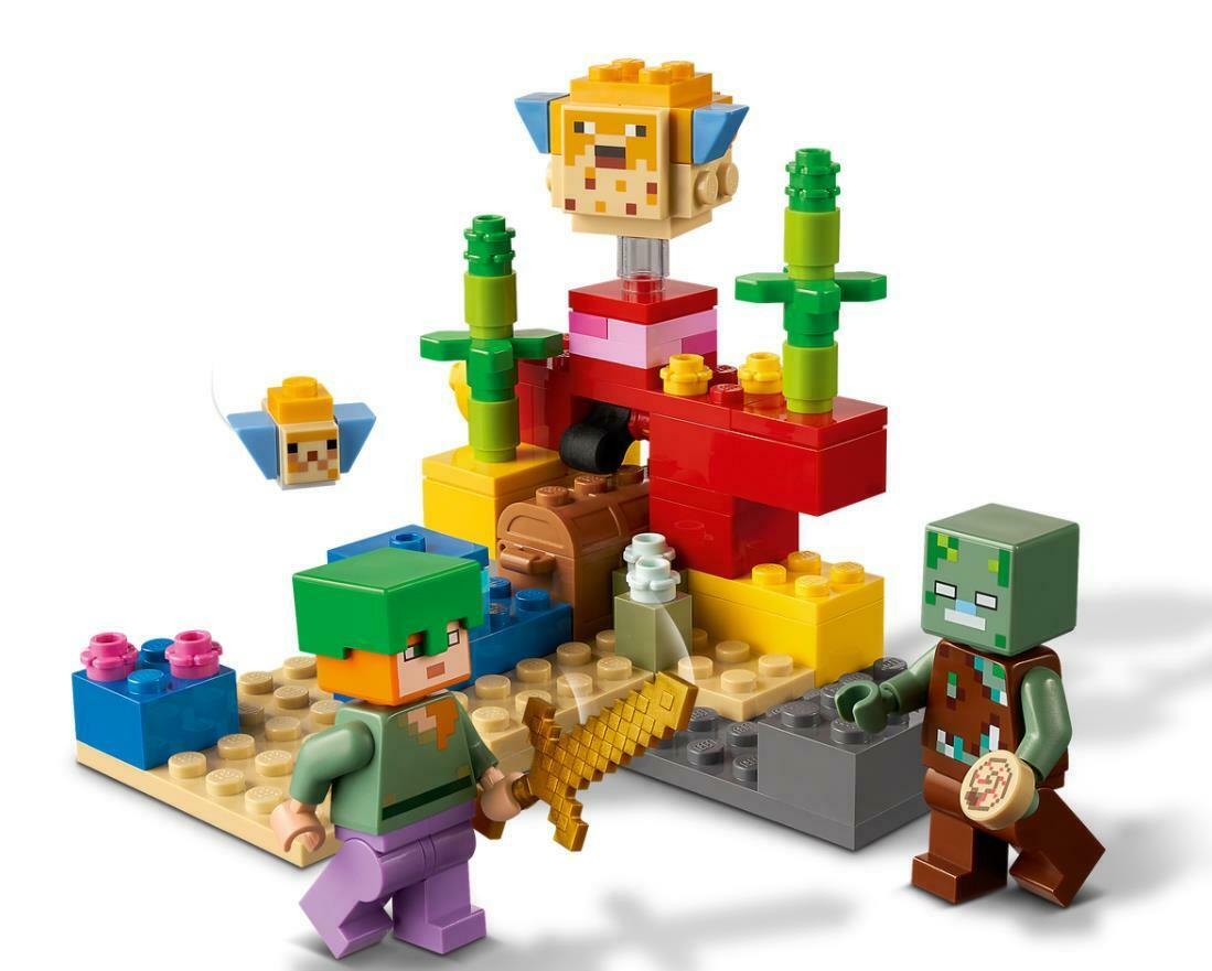 LEGO Minecraft - 21164 Das Korallenriff + NEU & OVP + Alex Kugelfisch Zombie