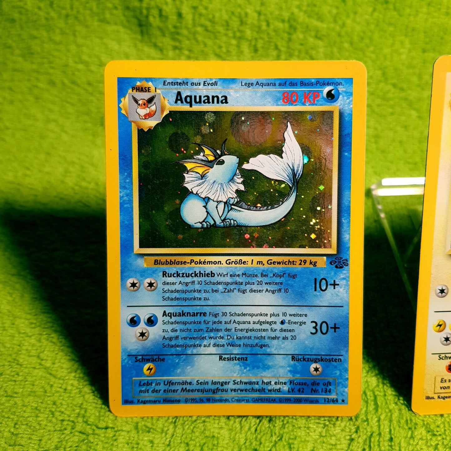 Pokemon - Evoli 51/64 - Blitza 4/64 HOLO - Aquana 12/64 HOLO - Flamara 19/64