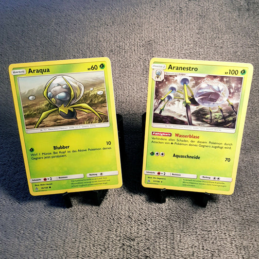 Pokemon Karten | Araqua 16/156 & Aranestro 17/156 rare | deutsch | mint