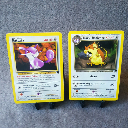 Pokemon - Rattata 66/82 & Dark Raticate 51/82 - Team Rocket 2000 - NEAR MINT