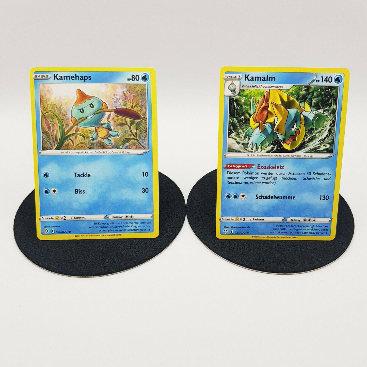 Pokemon Karten - Kamehaps 026/072 Kamalm 027/072 2021 deutsch MINT