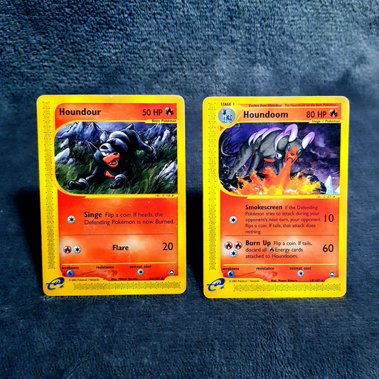 Pokemon - Houndour 86/147 Houndoom 14/147 rare - Aquapolis (2003) EN