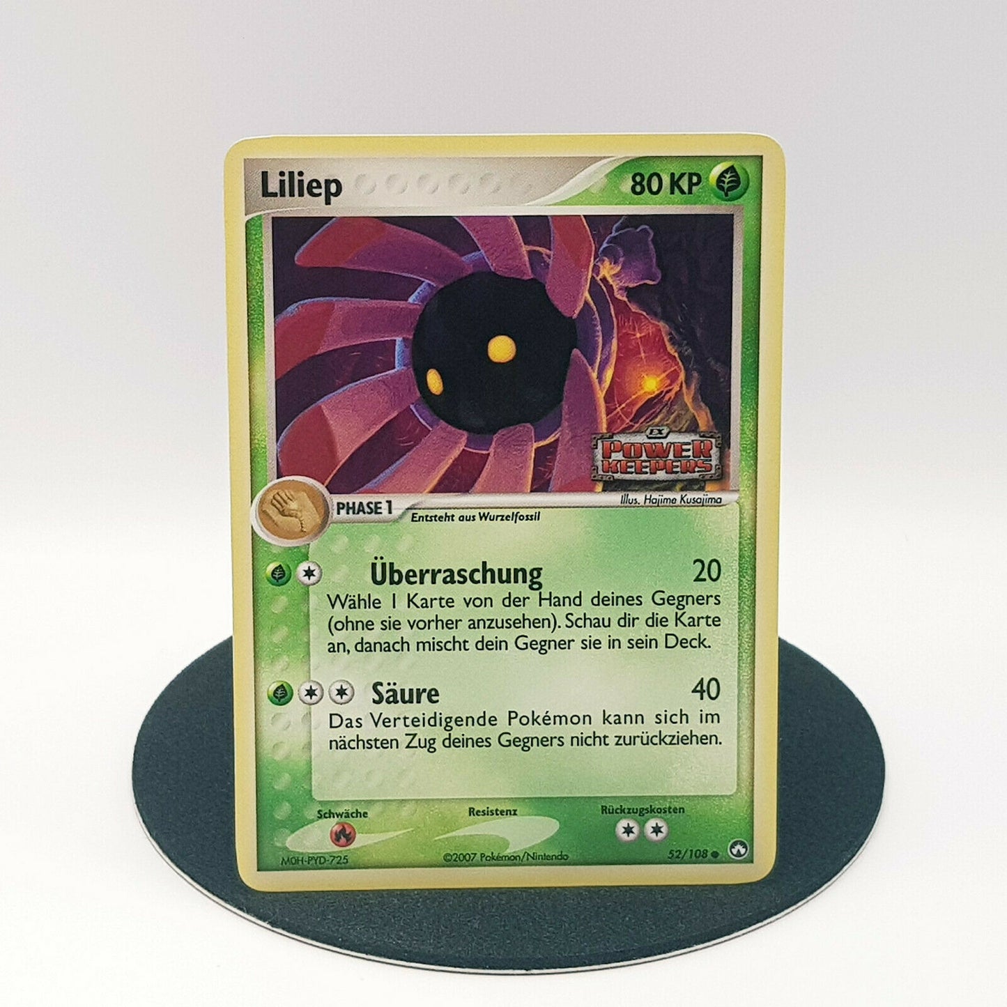 Pokemon Karte Liliep 52/108 holo rare EX Power Keepers stamp 2007 DE NM