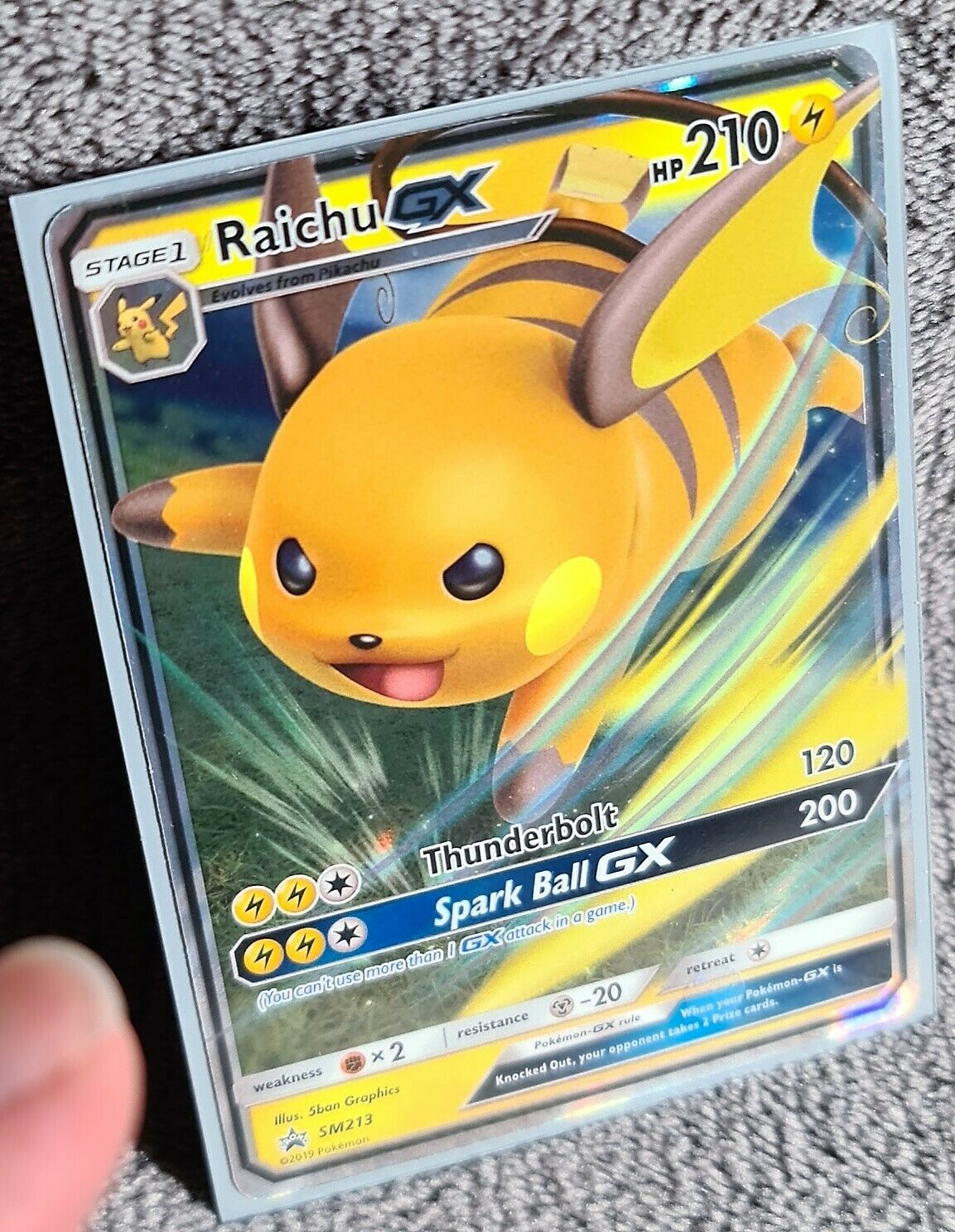 Pokemon Karte | Raichu GX SM213 | Holo FULL ART | TCG | Blackstar Promo