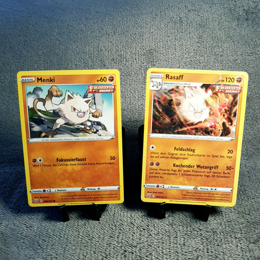 Pokemon Karten | Menki 66/163 & Rasaff 67/163 rare | deutsch | mint