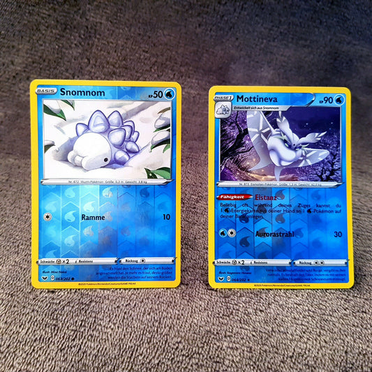 Pokemon - Snomnom 63/202 & Mottineva 64/202 - HOLO MINT deutsch