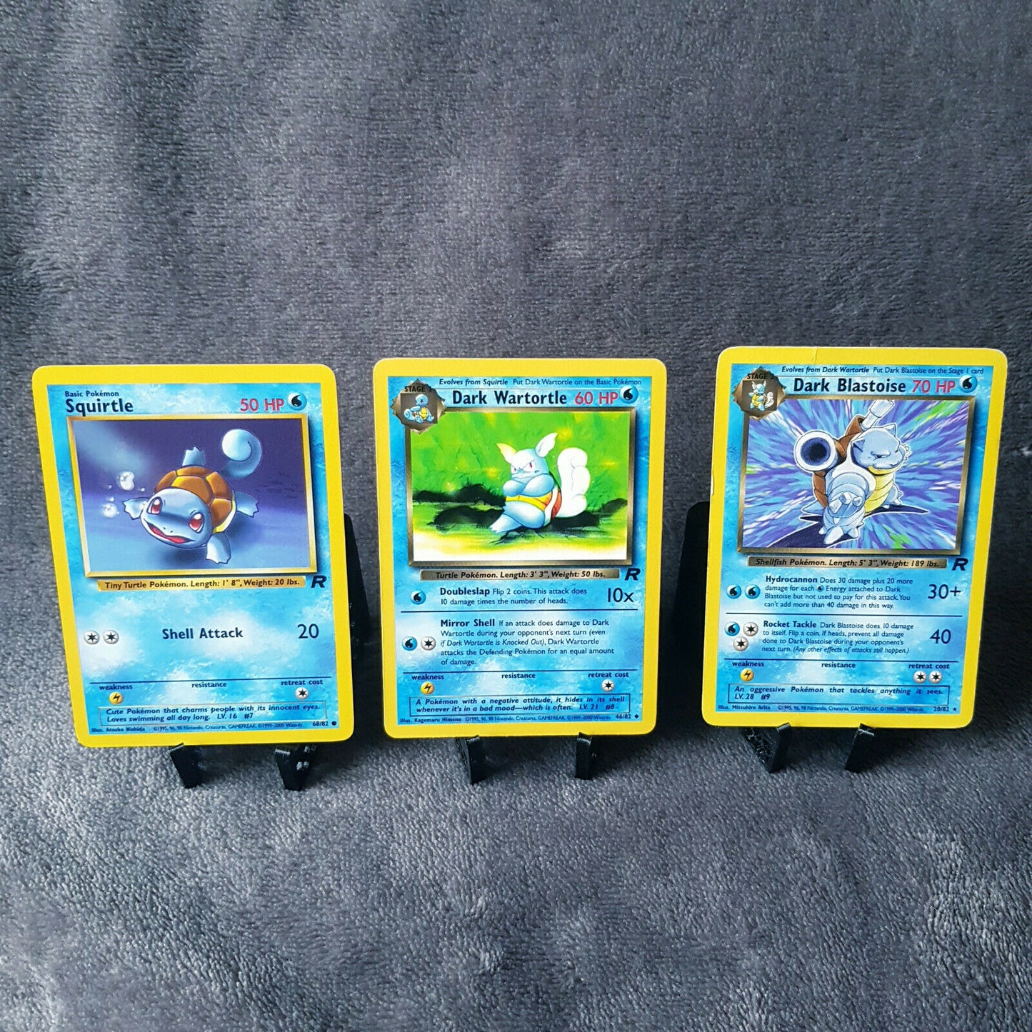 Pokemon - Squirtle 68/82 Dark Wartortle 46/82 Dark Blastoise 20/82 - Team Rocket