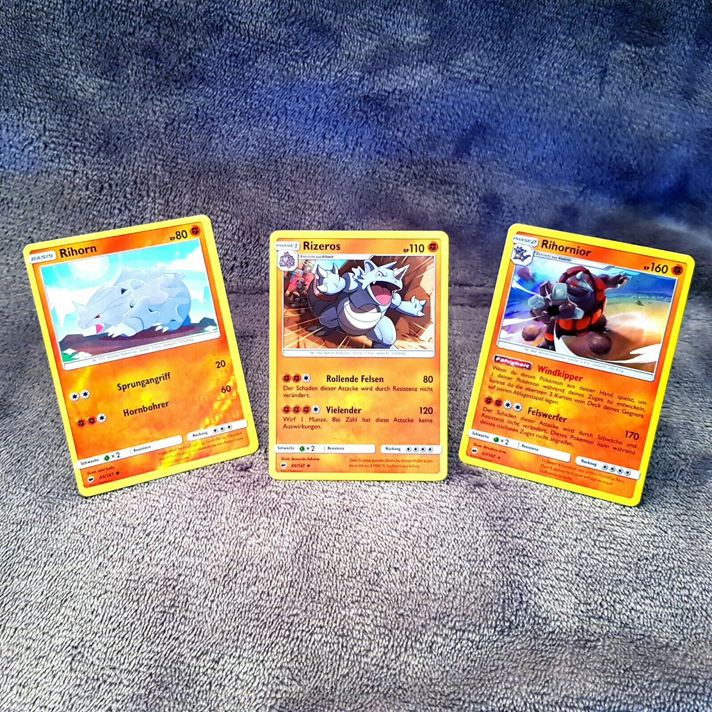 Pokemon - Rihorn 65/147 & Rizeros 66/147 & Rihornior 67/147 - HOLO - MINT