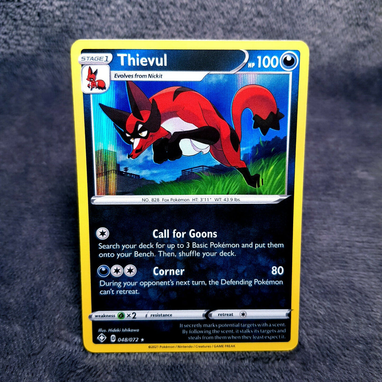 Pokemon - Thievul 48/72 HOLO - Shinig Fates (2021) - MINT