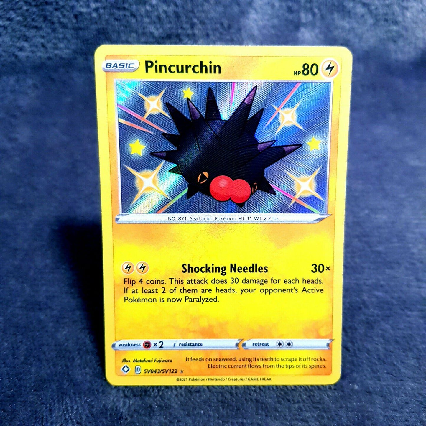 Pokemon - Pincurchin SV043/SV122 rare HOLO - Shining Fates 2021 - MINT EN