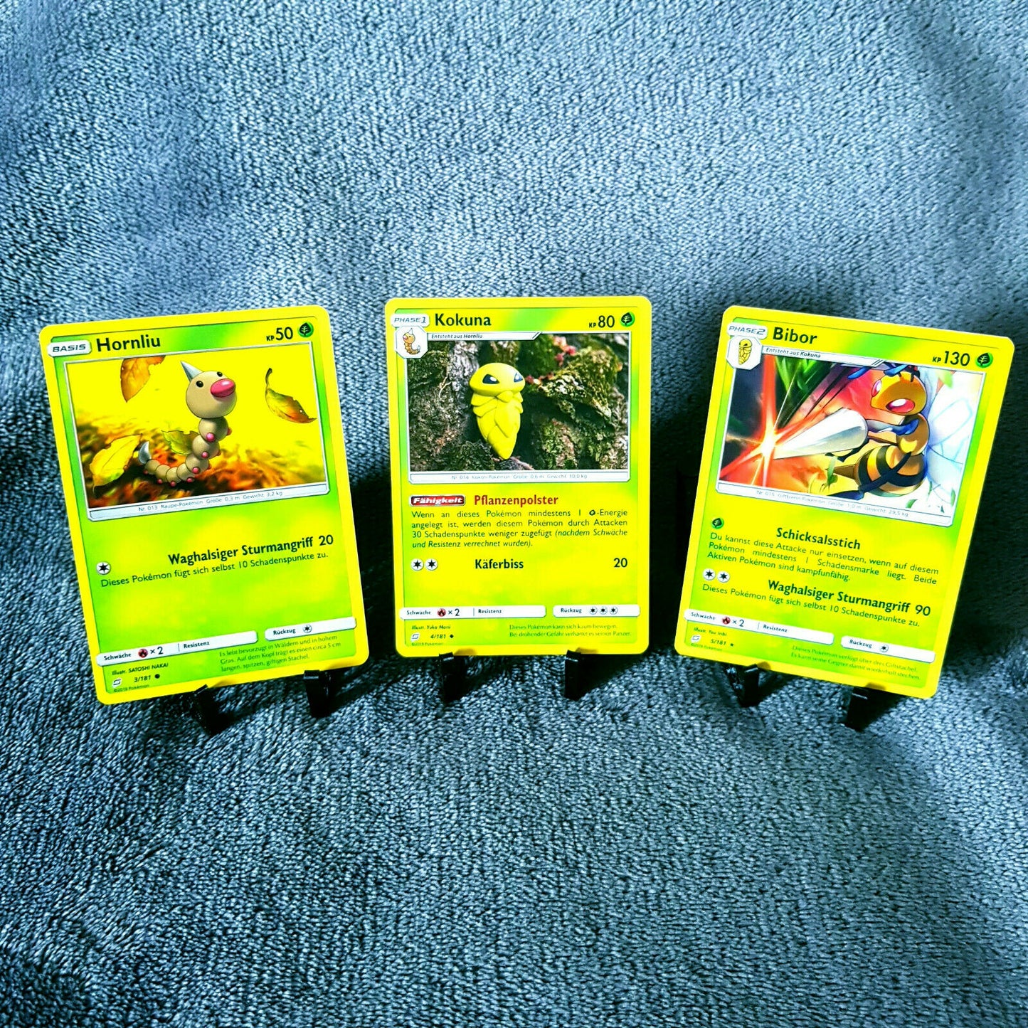 Pokemon - Full Set - Hornliu 3/181 Kokuna 4/181 Bibor 5/181 rare