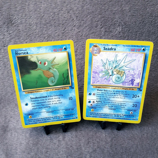 Pokemon Full Set - Horsea 49/62 & Seadra 42/62 - Fossil Set 2000 - NEAR MINT