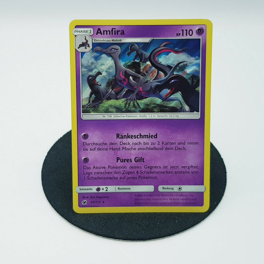 Pokemon Card Amfira 47/111 rare holo SM Aufziehen der Sturmröte 2017 Mint