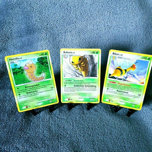 Pokemon - Full Set - Hornliu 86/111 Kokuna 66/111 Bibor 15/111 rare