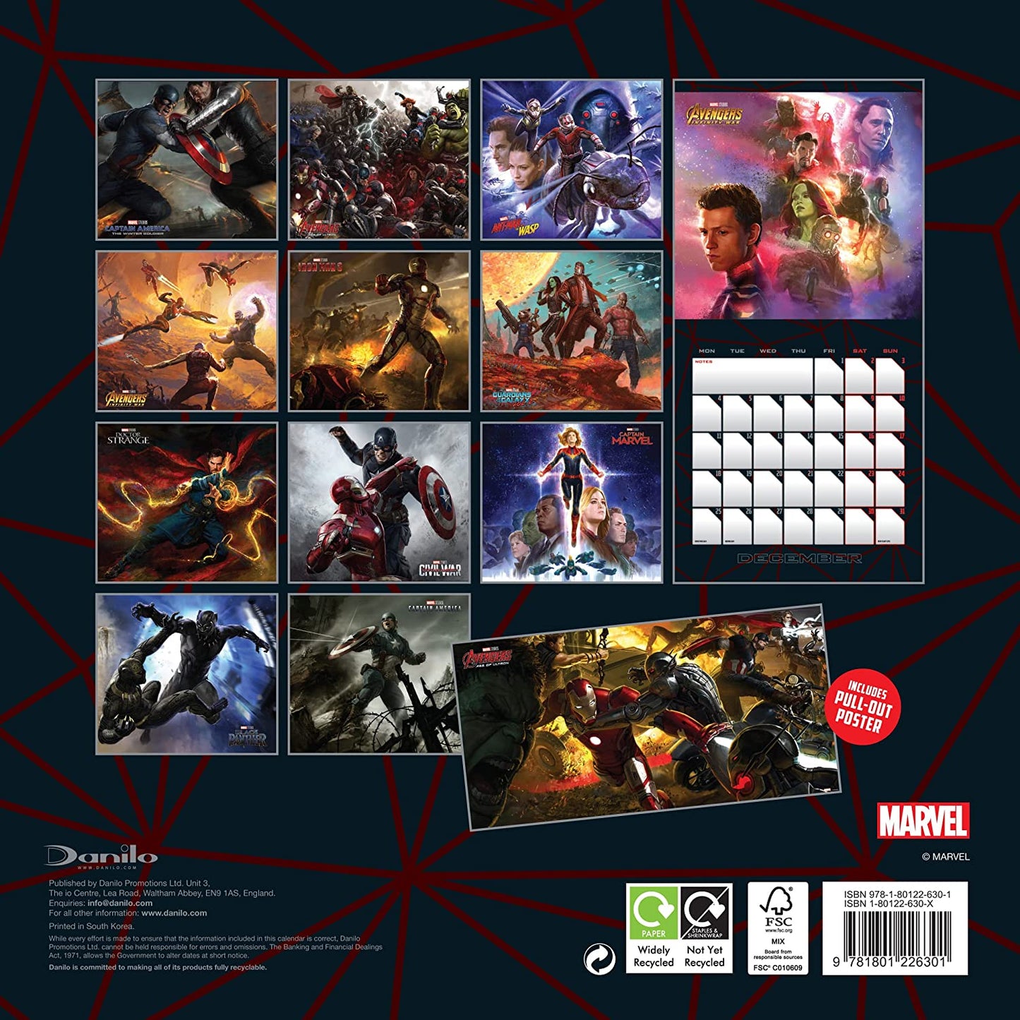 Marvel offizieller Kalender Wandkalender 2023 Danilo